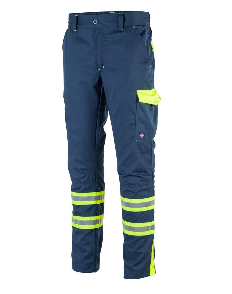 Pantalón Cargo Gabardina Bicolor Hombre Con Cinta Día Noche Alta Visibilidad