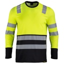 Polera Hibrida Alta Visibilidad Bicolor Manga Larga