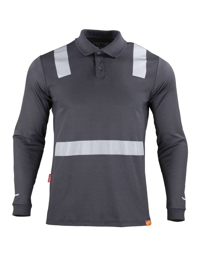 Polera Polo Hibrida Reflectiva Manga Larga