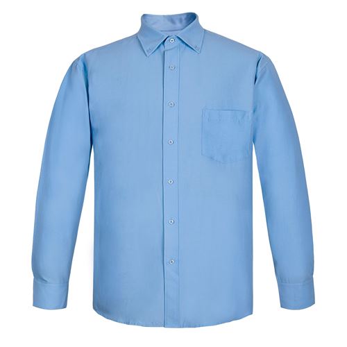 [06212] Camisa Oxford con Bolsillo Manga Larga Hombre
