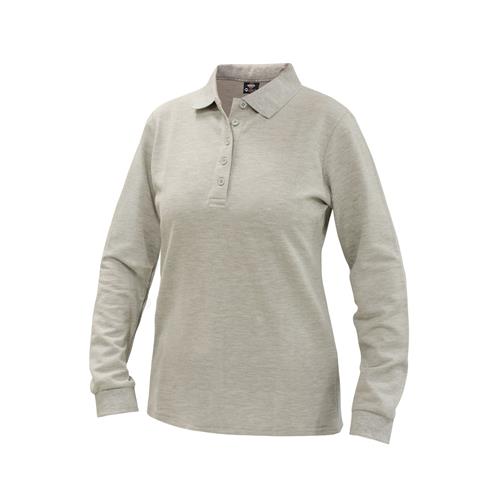 [02356] Polera Polo Comfort Spandex Manga Larga Mujer