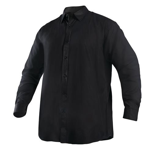 [06351] Camisa Oxford Negra Manga Larga Hombre