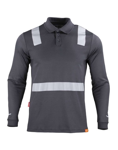 [02426] Polera Polo Hibrida Reflectiva Manga Larga